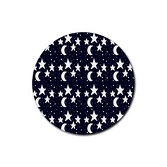 Starry Night Cartoon Print Pattern Rubber Coaster (round)  by dflcprintsclothing