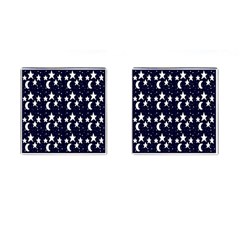 Starry Night Cartoon Print Pattern Cufflinks (Square)