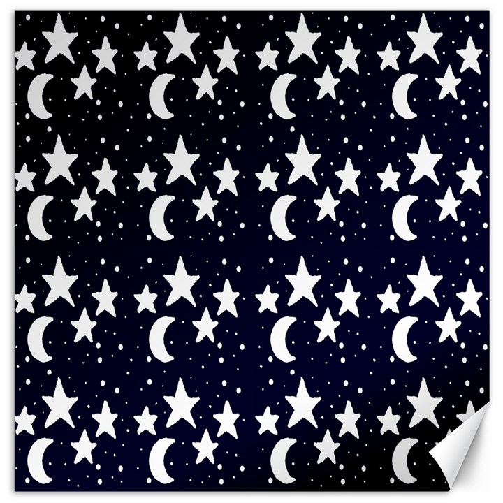 Starry Night Cartoon Print Pattern Canvas 16  x 16 