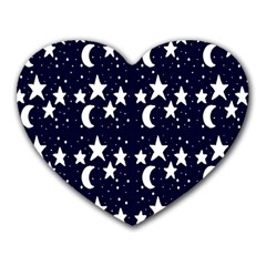 Starry Night Cartoon Print Pattern Heart Mousepads by dflcprintsclothing