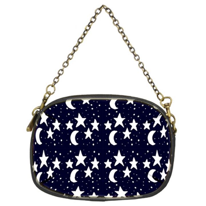 Starry Night Cartoon Print Pattern Chain Purse (Two Sides)