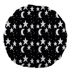 Starry Night Cartoon Print Pattern Large 18  Premium Round Cushions