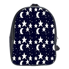 Starry Night Cartoon Print Pattern School Bag (XL)