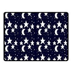 Starry Night Cartoon Print Pattern Double Sided Fleece Blanket (Small) 