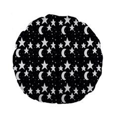 Starry Night Cartoon Print Pattern Standard 15  Premium Flano Round Cushions by dflcprintsclothing