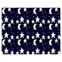 Starry Night Cartoon Print Pattern Double Sided Flano Blanket (Medium) 