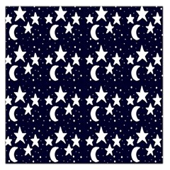 Starry Night Cartoon Print Pattern Large Satin Scarf (square)