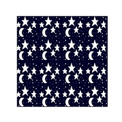 Starry Night Cartoon Print Pattern Small Satin Scarf (Square)