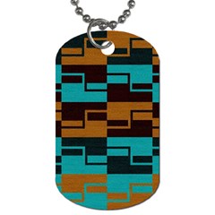 Illusion In Orange & Teal Dog Tag (one Side) by WensdaiAmbrose