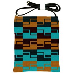 Illusion In Orange & Teal Shoulder Sling Bag by WensdaiAmbrose