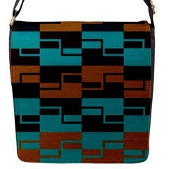 Illusion In Orange & Teal Flap Closure Messenger Bag (s) by WensdaiAmbrose