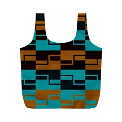 Illusion In Orange & Teal Full Print Recycle Bag (m) by WensdaiAmbrose