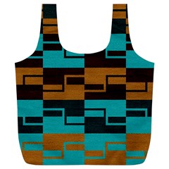 Illusion In Orange & Teal Full Print Recycle Bag (xl) by WensdaiAmbrose