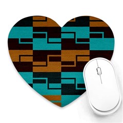 Illusion In Orange & Teal Heart Mousepads by WensdaiAmbrose