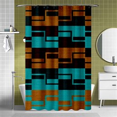 Illusion In Orange & Teal Shower Curtain 48  X 72  (small)  by WensdaiAmbrose