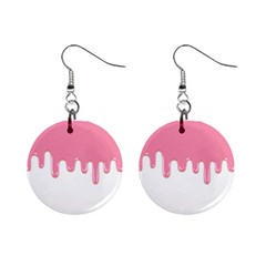 Ice Cream Pink Melting Background Bubble Gum 1  Button Earrings by genx