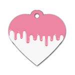 Ice Cream Pink melting background Bubble Gum Dog Tag Heart (One Side) Front