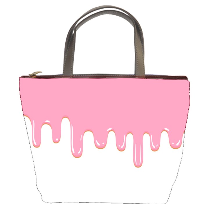 Ice Cream Pink melting background Bubble Gum Bucket Bag