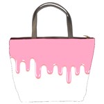 Ice Cream Pink melting background Bubble Gum Bucket Bag Back