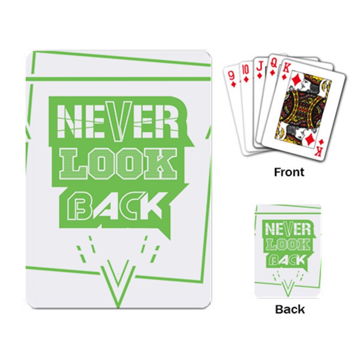 Never Look Back Playing Cards Single Design