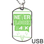 Never Look Back Dog Tag USB Flash (One Side) Front