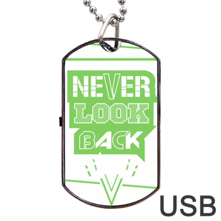 Never Look Back Dog Tag USB Flash (One Side)