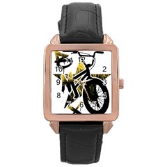 Bmx Rose Gold Leather Watch 