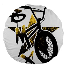 Bmx Large 18  Premium Flano Round Cushions by Melcu