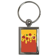 Pizza Topping Funny Modern Yellow Melting Cheese And Pepperonis Key Chains (rectangle)  by genx