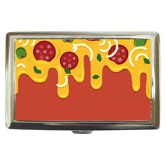 Pizza Topping Funny Modern Yellow Melting Cheese And Pepperonis Cigarette Money Case by genx