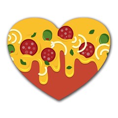 Pizza Topping Funny Modern Yellow Melting Cheese And Pepperonis Heart Mousepads by genx