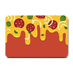 Pizza Topping funny modern yellow melting cheese and pepperonis Small Doormat  24 x16  Door Mat