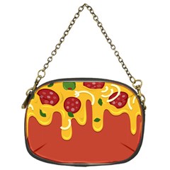 Pizza Topping Funny Modern Yellow Melting Cheese And Pepperonis Chain Purse (one Side) by genx