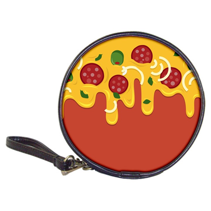 Pizza Topping funny modern yellow melting cheese and pepperonis Classic 20-CD Wallets