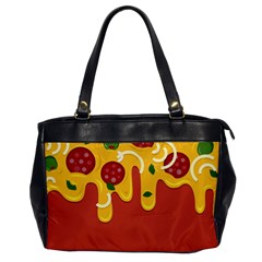 Pizza Topping Funny Modern Yellow Melting Cheese And Pepperonis Oversize Office Handbag by genx