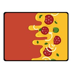 Pizza Topping Funny Modern Yellow Melting Cheese And Pepperonis Fleece Blanket (small) by genx