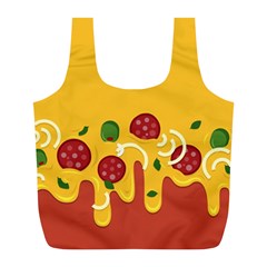 Pizza Topping Funny Modern Yellow Melting Cheese And Pepperonis Full Print Recycle Bag (l) by genx