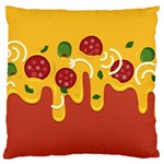 Pizza Topping funny modern yellow melting cheese and pepperonis Standard Flano Cushion Case (Two Sides) Front