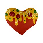 Pizza Topping funny modern yellow melting cheese and pepperonis Standard 16  Premium Flano Heart Shape Cushions Front