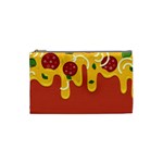 Pizza Topping funny modern yellow melting cheese and pepperonis Cosmetic Bag (XS) Front