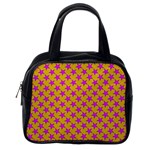 Pink Stars Pattern On Yellow Classic Handbag (Two Sides) Back