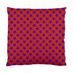 Purple Stars Pattern On Orange Standard Cushion Case (two Sides) by BrightVibesDesign