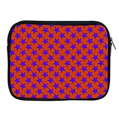 Purple Stars Pattern On Orange Apple Ipad 2/3/4 Zipper Cases by BrightVibesDesign