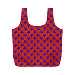 Purple Stars Pattern On Orange Full Print Recycle Bag (M) Front