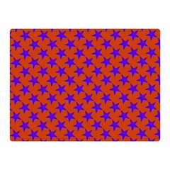 Purple Stars Pattern On Orange Double Sided Flano Blanket (mini)  by BrightVibesDesign