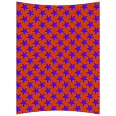 Purple Stars Pattern On Orange Back Support Cushion by BrightVibesDesign