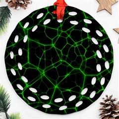 System Web Network Connection Round Filigree Ornament (two Sides) by Pakrebo