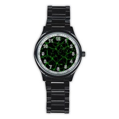 System Web Network Connection Stainless Steel Round Watch by Pakrebo