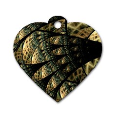 Pattern Abstract Fractals Dog Tag Heart (two Sides)