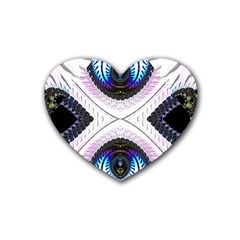 Patterns Fractal Background Digital Heart Coaster (4 Pack)  by Pakrebo